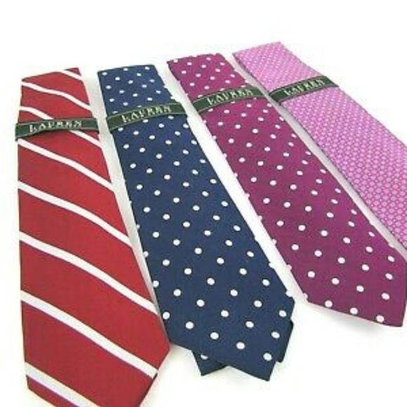 NWT RALPH LAUREN Tie Choice Pink or Burgundy LRL - Picture 2 of 7